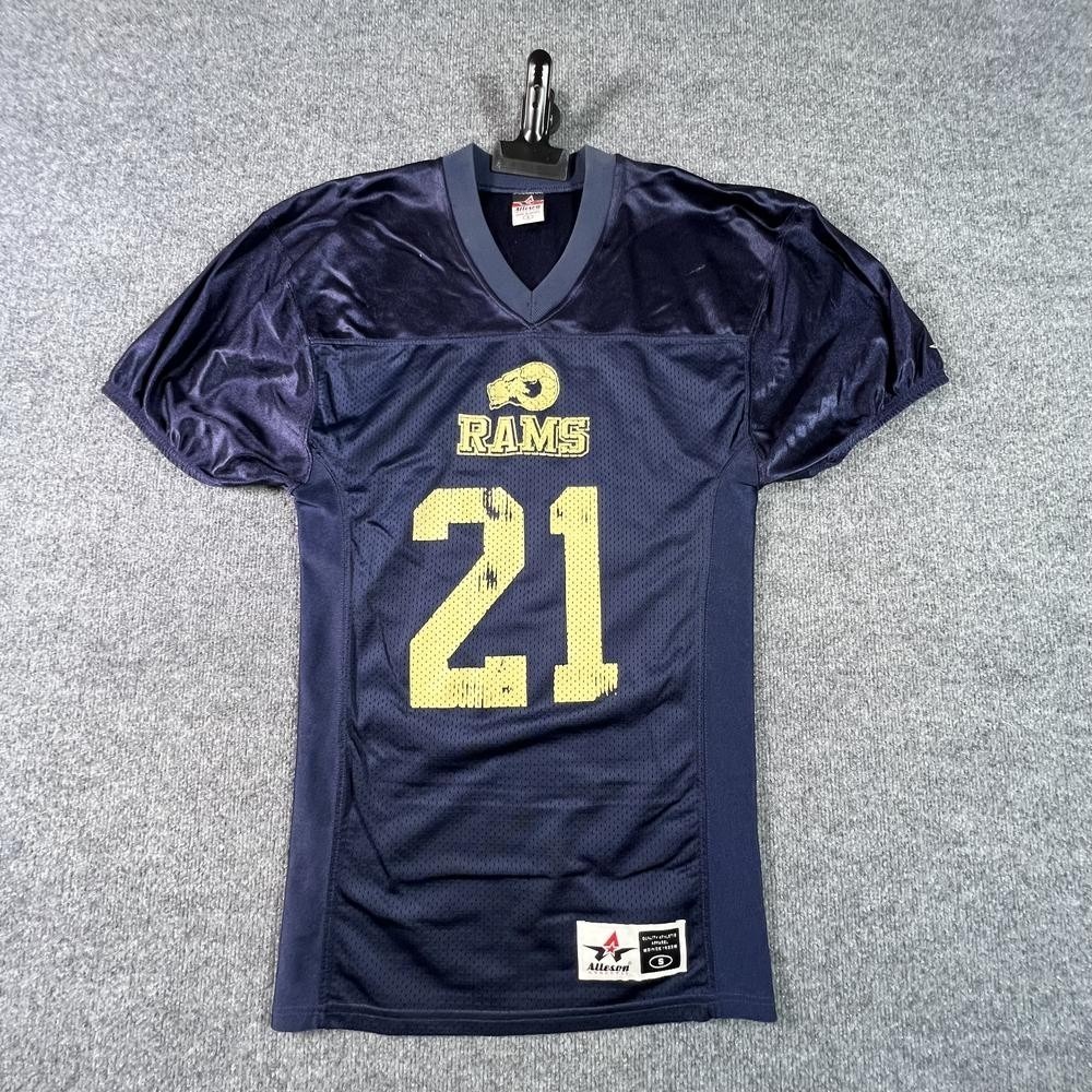 Alleson Athletic Football Rams 21 Jersey Mens S Blue Nylon NFL Fan Apparel